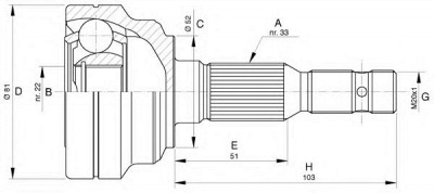 OPEN PARTS cvj528110 -  Шарнирный комплект, приводной вал